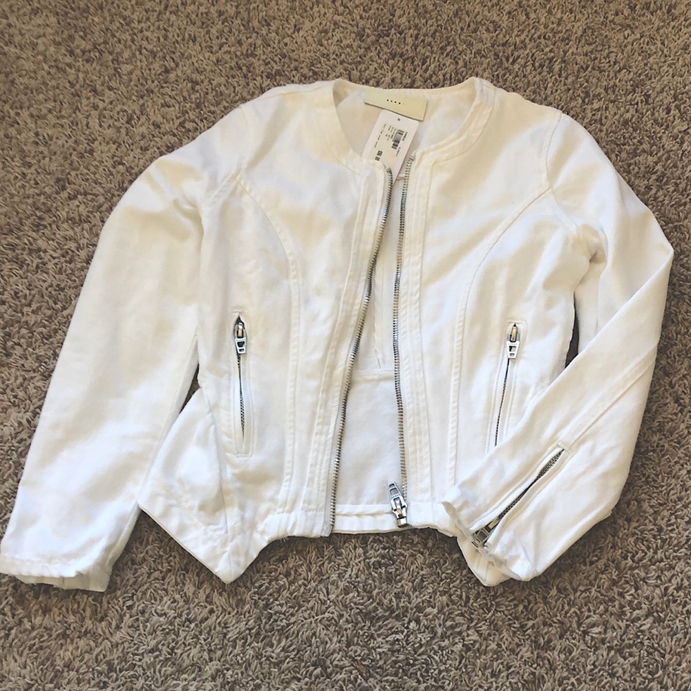 Blank NYC White Zip-Front Jean Jacket